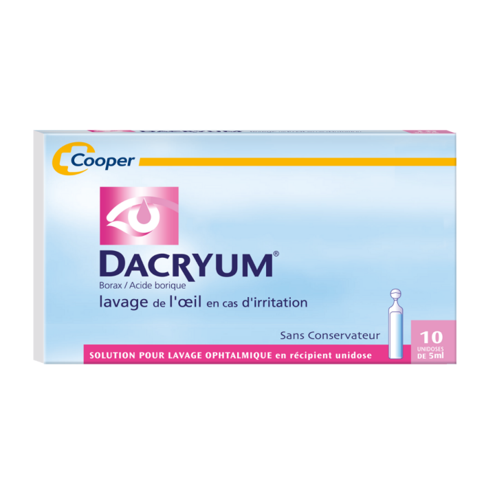 Dacryum solution pour lavage ophtalmique - 10 r&eacute;cipients unidoses