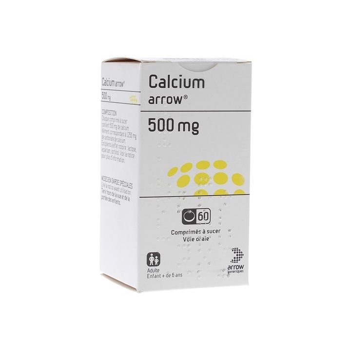 Calcium 500 mg Arrow - bo&icirc;te de 60 comprim&eacute;s &agrave; sucer