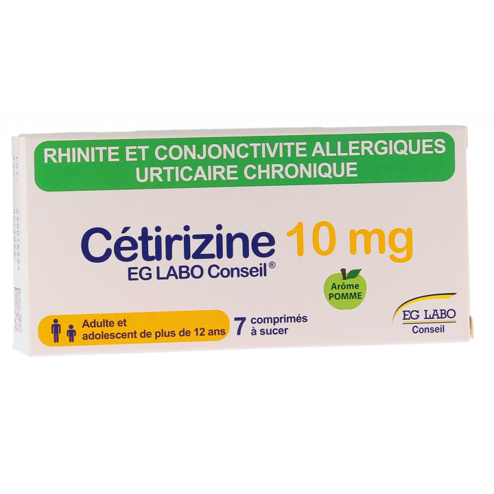 C&eacute;tirizine EG 10mg EG Labo - bo&icirc;te de 7 comprim&eacute;s &agrave; sucer