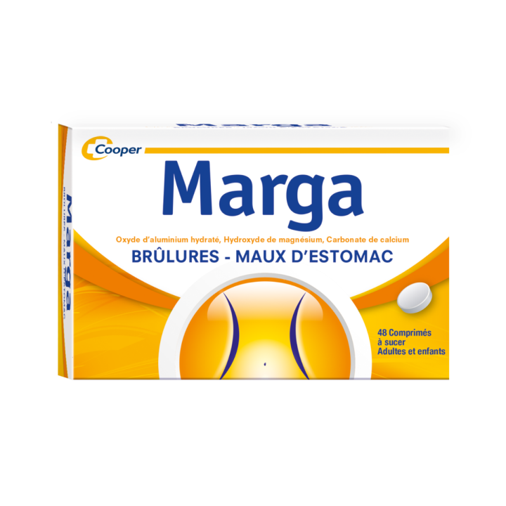 Marga comprim&eacute;s - Maux d'estomac - boite de 48 comprim&eacute;s