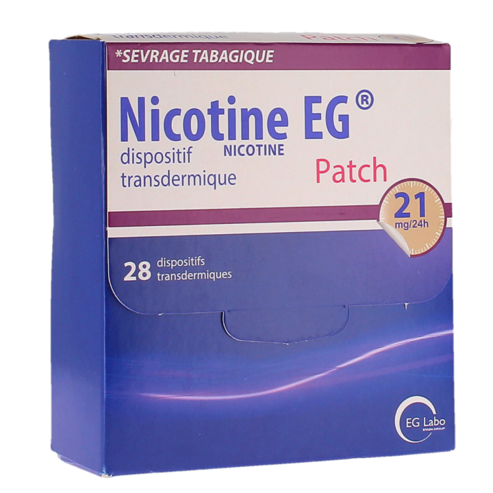 Nicotine EG dispositif transdermique patch 21mg/24h - 28 dispositifs transdermiques 