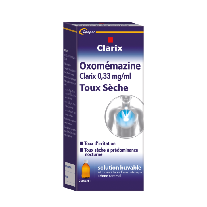Oxom&eacute;mazine Cooper 0,33 mg/ml Toux s&egrave;che - flacon de 150 ml
