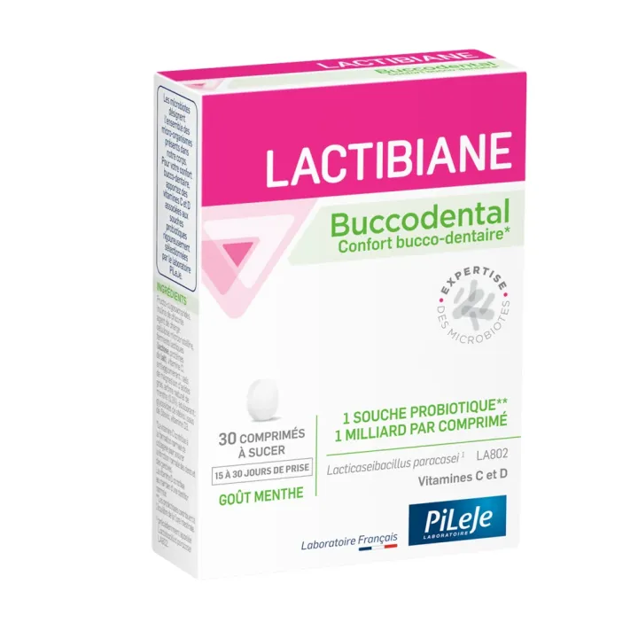 Lactibiane buccodental go&ucirc;t menthe Pileje - boite de 30 comprim&eacute;s