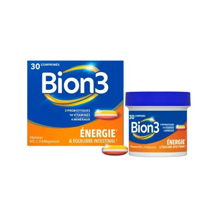 Bion3 &eacute;quilibre et &eacute;quilibre intestinal - boite de 30 comprim&eacute;s