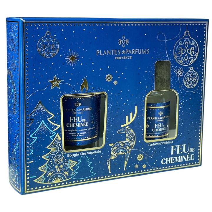 Coffret cadeau Feu de chemin&eacute;e Plantes & Parfums de Provence - coffret 2 produits