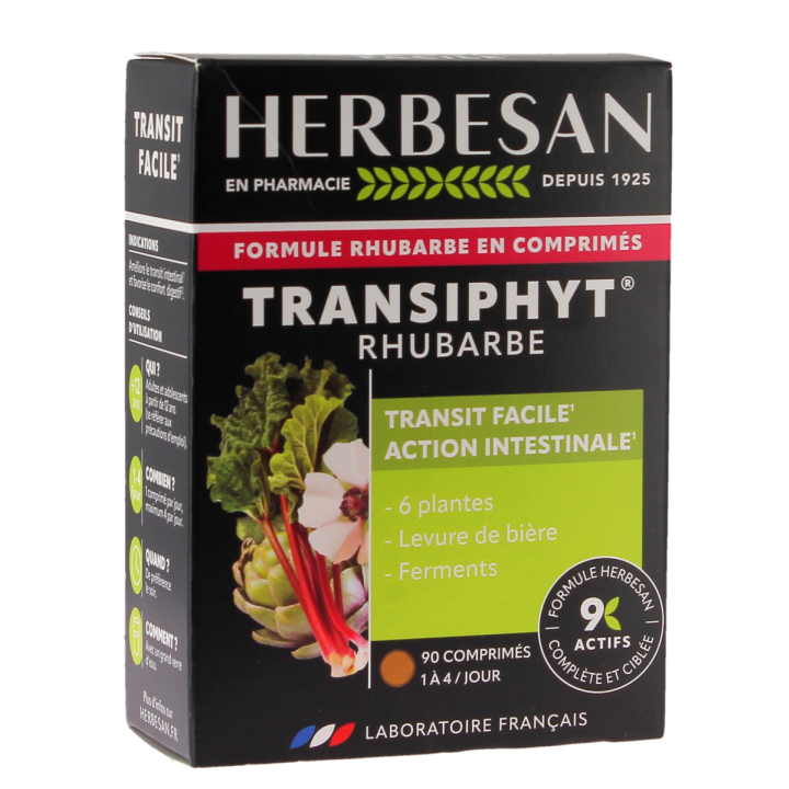Transiphyt rhubarbe Herbesan - bo&icirc;te de 90 comprim&eacute;s