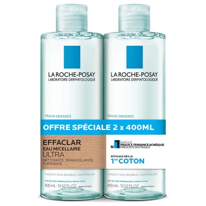 Effaclar eau micellaire ultra La Roche Posay - offre sp&eacute;ciale 2x400ml