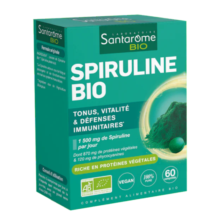 Spiruline BIO Santarome - boite de 60 comprim&eacute;s 