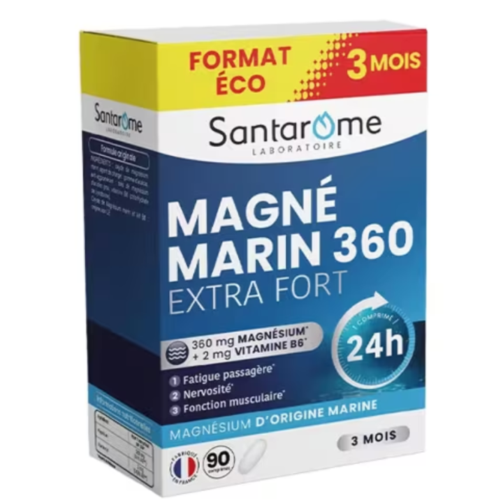 Magn&eacute; marin 360 extra fort Santarome - format 3 mois 90 comprim&eacute;s 