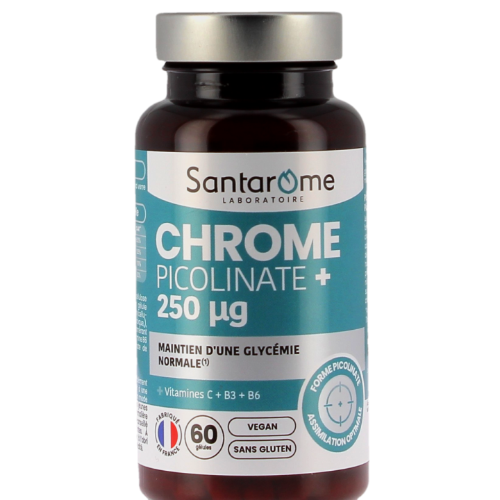 Chrome Picolinate+ 250&micro;g Santarome - pot de 60 g&eacute;lules