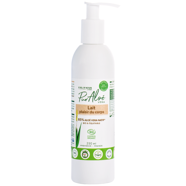Lait plaisir du corps bio Aloe vera 30% Pur Alo&eacute; - Flacon de 250 ml