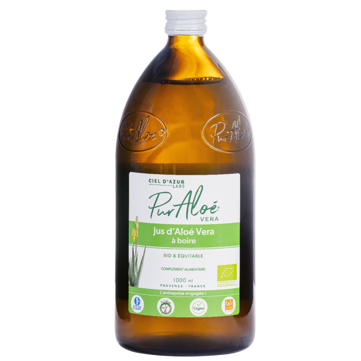 Jus d'Aloe Vera &agrave; boire Bio Pur Alo&eacute; - bouteille de 1000 ml
