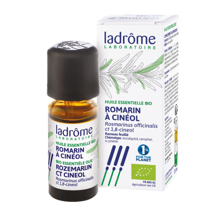 Huile essentielle bio romarin &agrave; cin&eacute;ol Ladr&ocirc;me - flacon de 10ml