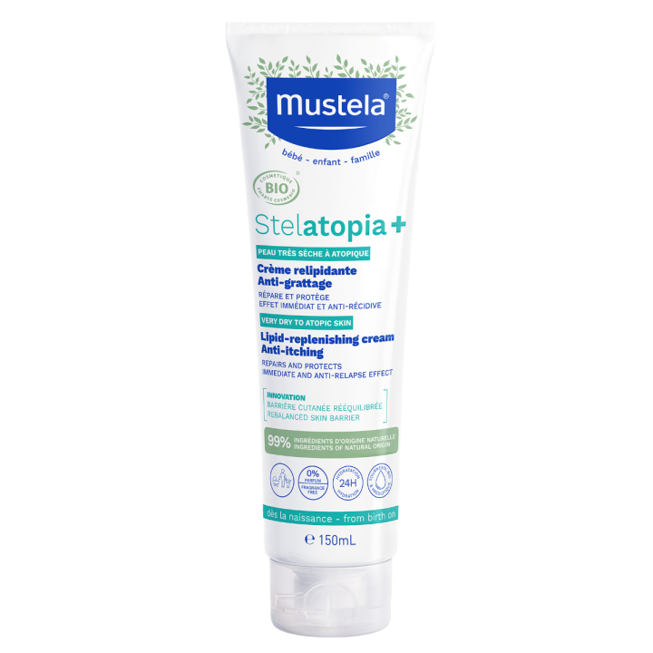 Stelatopia+ Cr&egrave;me relipidante anti-grattage bio Mustela - tube de 150ml