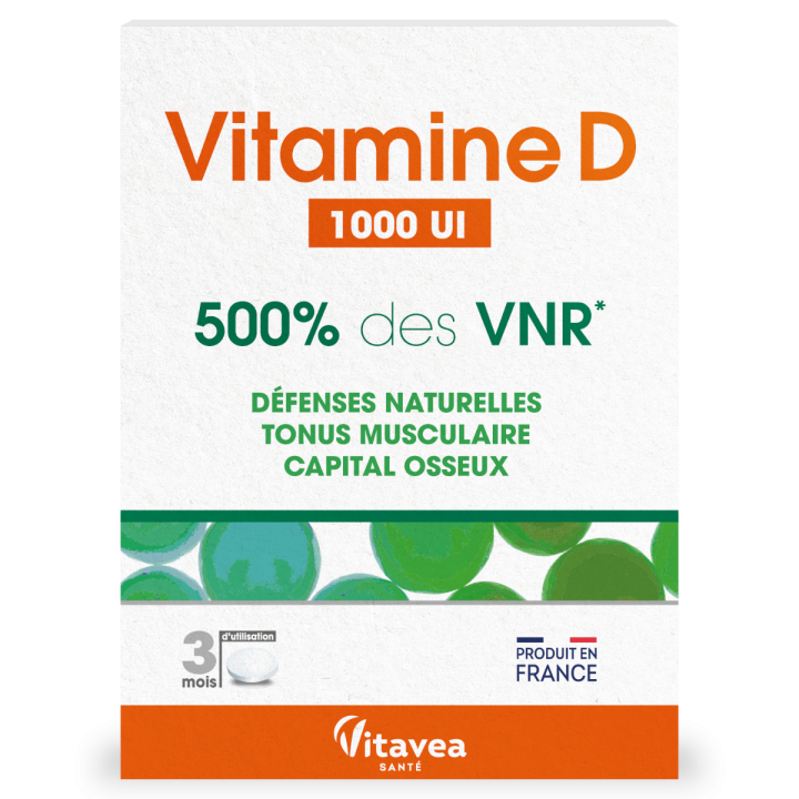 Vitamine D 1000 UI Vitavea - bo&icirc;te de 90 comprim&eacute;s