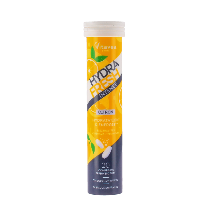 Hydrafresh intense saveur citron hydratation & &eacute;nergie Vitavea - tube de 20 comprim&eacute;s effervescents 