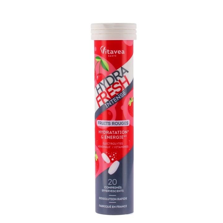 Hydrafresh intense fruits rouges hydratation & &eacute;nergie Vitavea - tube de 20 comprim&eacute;s effervescents 