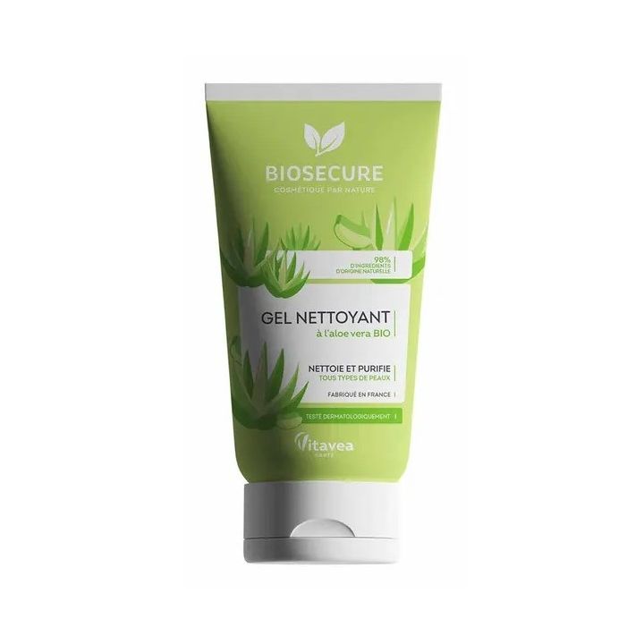 Gel nettoyant &agrave; l'aloe vera bio Bio Secure - tube de 150ml