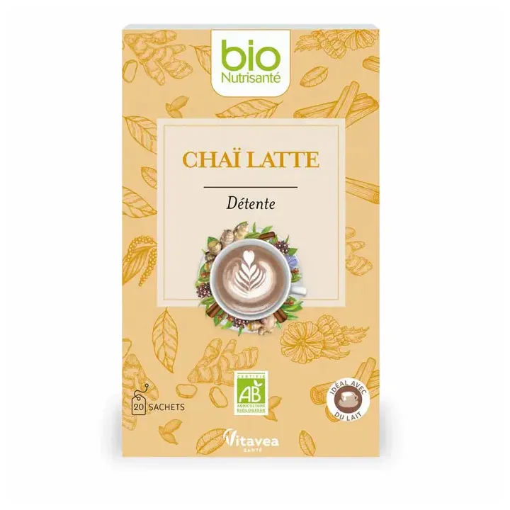 Th&eacute; noir cha&iuml; latte bio Nutrisant&eacute; - bo&icirc;te de 20 sachets