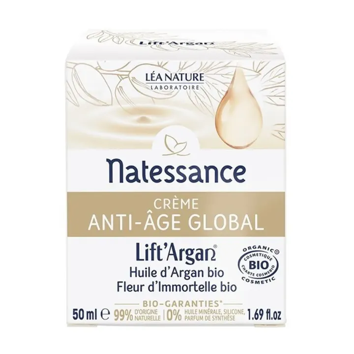 Cr&egrave;me anti-&acirc;ge global BIO Natessance - pot de 50ml