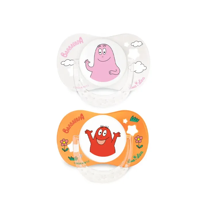 Edition limit&eacute;e sucette Barbapapa +18 mois Luc et L&eacute;a - lot de 2 sucettes