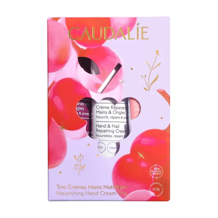 Trio cr&egrave;mes mains nutrition Caudalie - coffret de 3 tubes