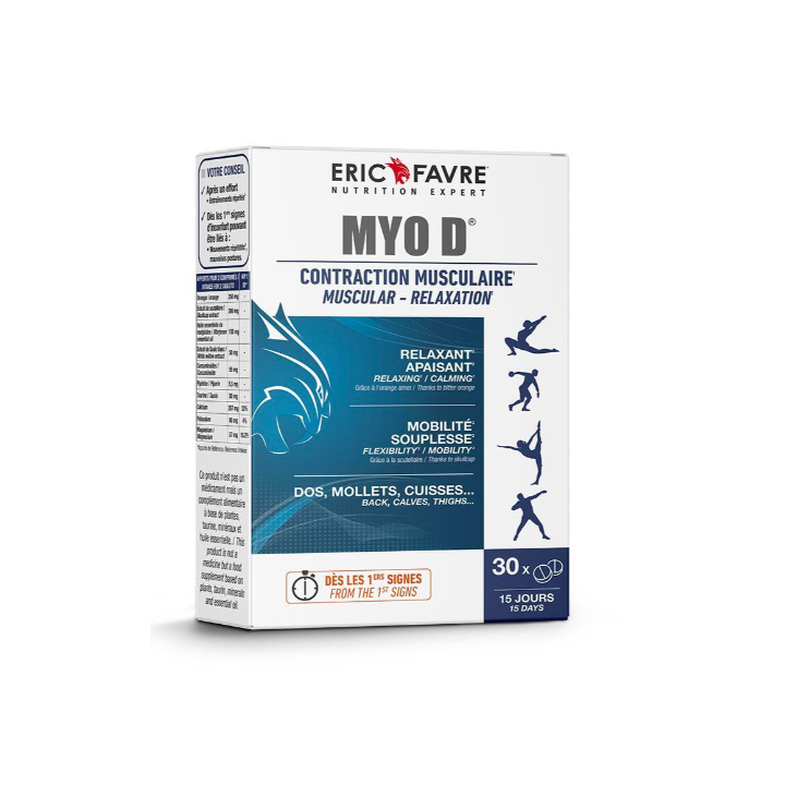 MYO D contraction musculaire Eric Favre - bo&icirc;te de 30 comprim&eacute;s