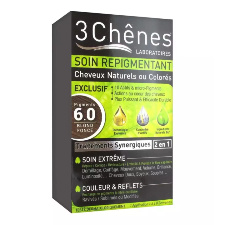 Soin repigmentant blond fonc&eacute; 6.0 Les 3 Ch&ecirc;nes - 4 produits  