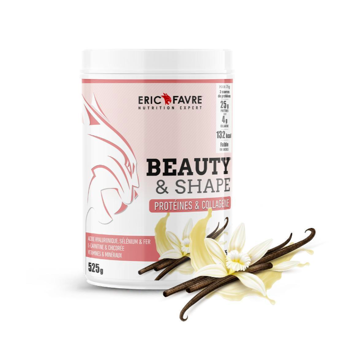 Beauty&shape prot&eacute;ines et collag&egrave;ne saveur vanille Eric Favre - pot de 525g