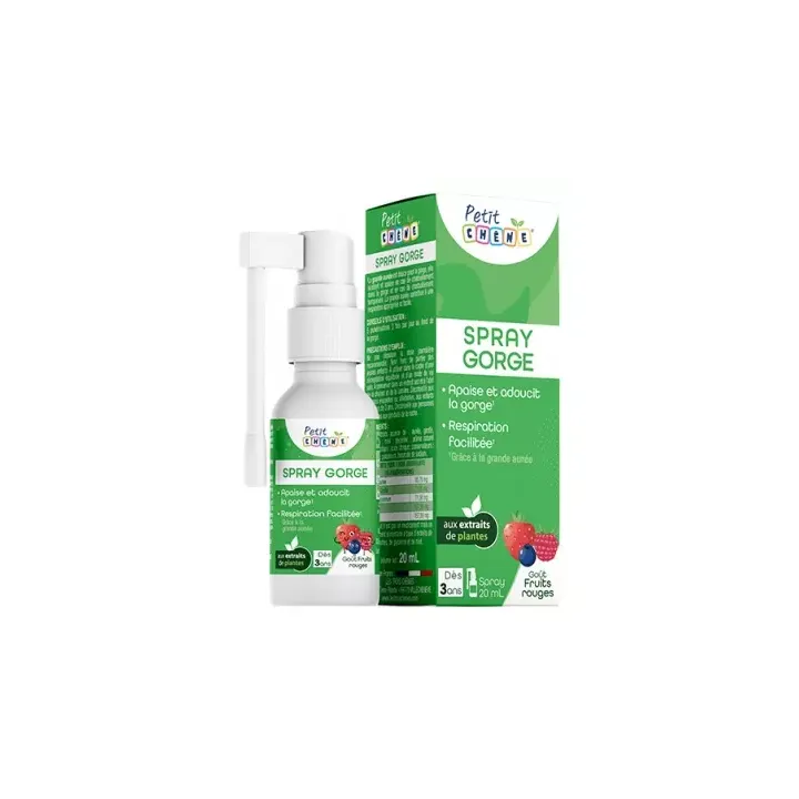 Petit Ch&ecirc;ne Spray gorge go&ucirc;t fruits rouges Les 3 Ch&ecirc;nes - spray de 20ml