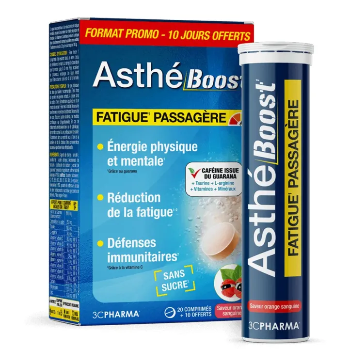 Asth&eacute; Boost fatigue passag&egrave;re 3C Pharma - boite de 20 comprim&eacute;s + 10 offerts 