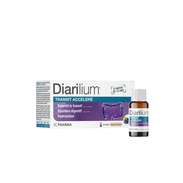 Diarilium transit acc&eacute;l&eacute;r&eacute; saveur caramel 3C Pharma - boite de 10 monodoses 