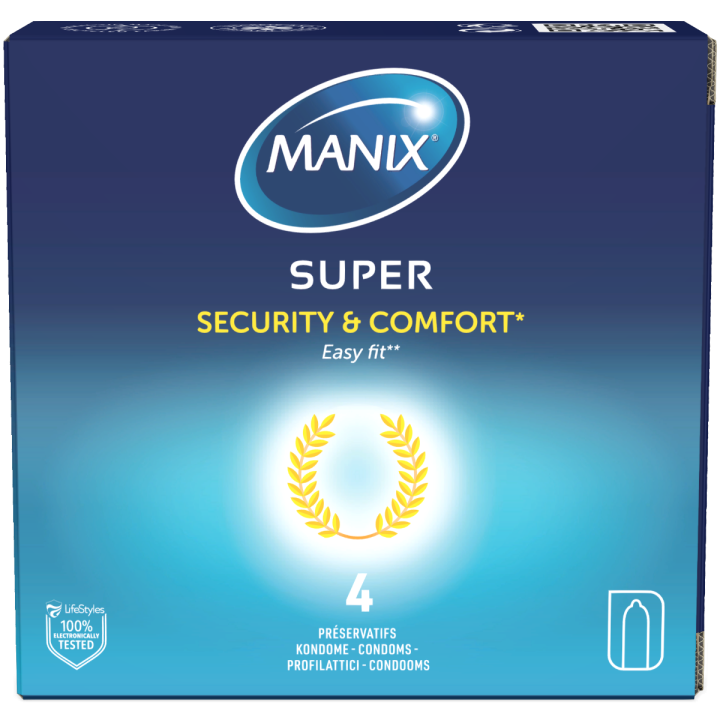 Pr&eacute;servatifs Super easy Manix - boite de 4 pr&eacute;servatifs