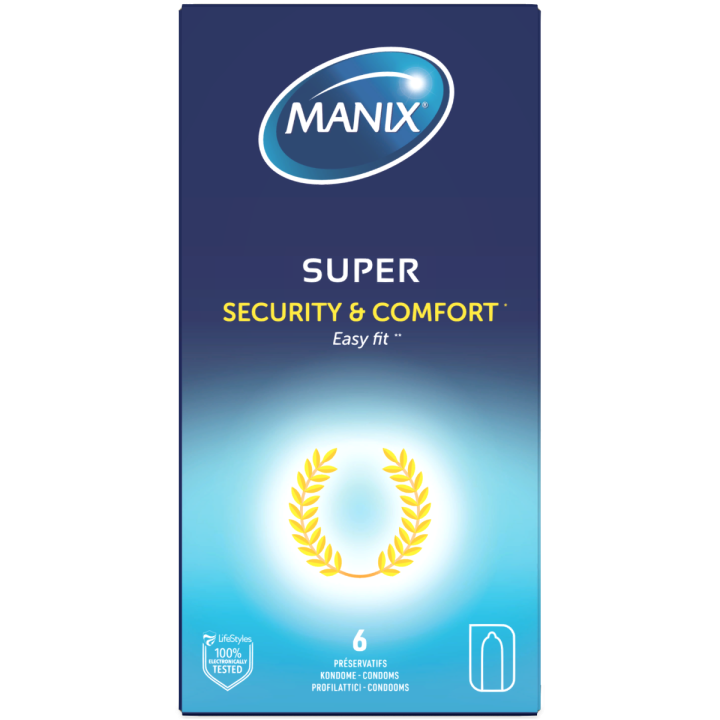 Pr&eacute;servatifs Super Manix - bo&icirc;te de 6 pr&eacute;servatifs