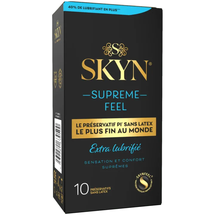 Skyn supr&ecirc;me feel extra lubrifi&eacute; pr&eacute;servatifs Manix - 10 pr&eacute;servatifs sans latex     
