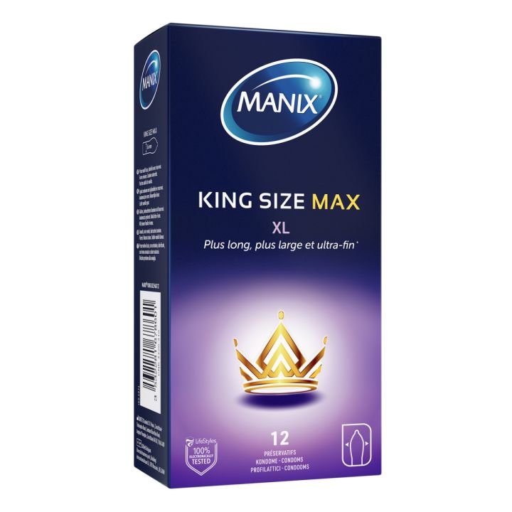 Pr&eacute;servatifs King size max XL Manix - boite de 12 pr&eacute;servatifs