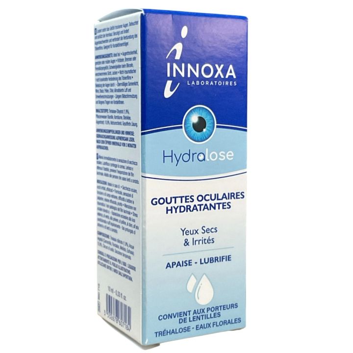 Hydralose gouttes oculaires hydratantes yeux secs et irrit&eacute;s Innoxa - flacon de 10ml