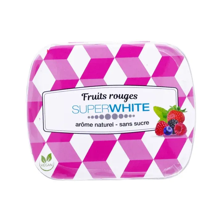 Pastilles fruits rouges Superwhite - boite de 50 pastilles