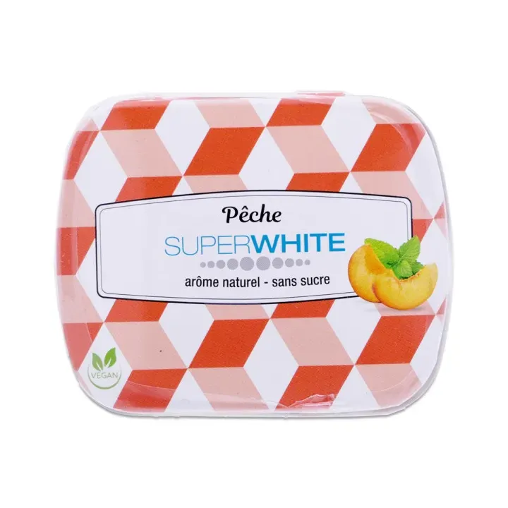 Pastilles p&ecirc;che Superwhite - boite de 50 pastilles