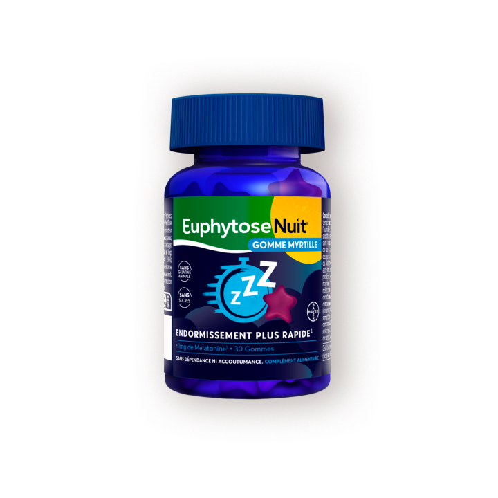 EuphytoseNuit&reg; Gomme Myrtille Sommeil M&eacute;latonine 30 Gommes  