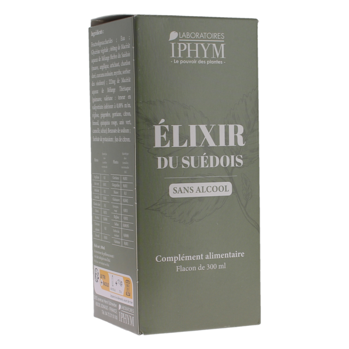 &Eacute;lixir du su&eacute;dois sans alcool Iphym - flacon de 300ml