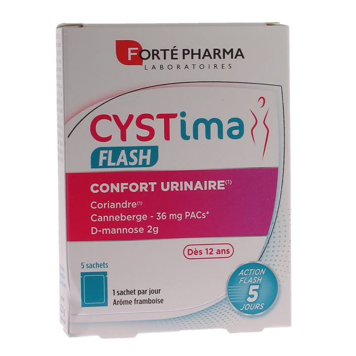 Cystima flash confort urinaire Fort&eacute; pharma - boite de 5 sachets