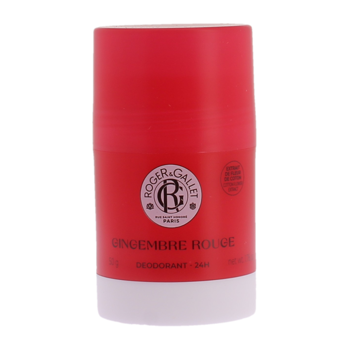 D&eacute;odorant stick efficacit&eacute; 24h gimgembre rouge Roger & Gallet - stick de 50g