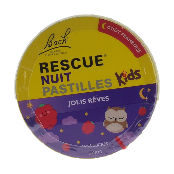 Pastilles rescue nuit kids jolis r&ecirc;ves go&ucirc;t framboise - boite de 50g