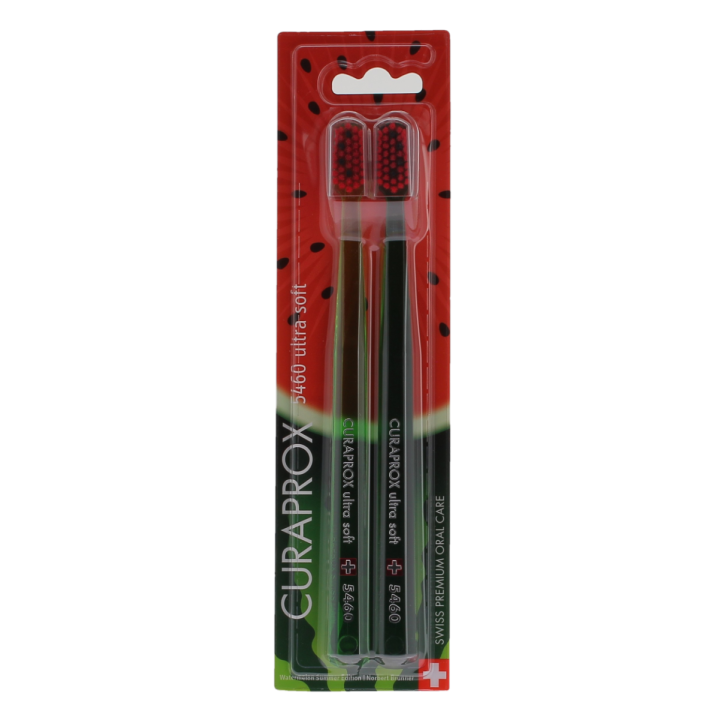 Brosse &agrave; dents cs 5460 ultra soft watermelon Curaprox - lot de 2 brosses &agrave; dents