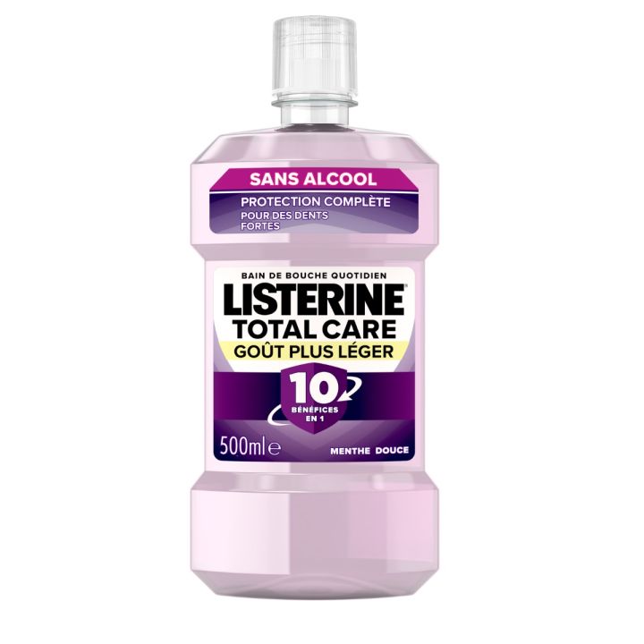Bain de bouche Total Care menthe douce Listerine - flacon de 500ml