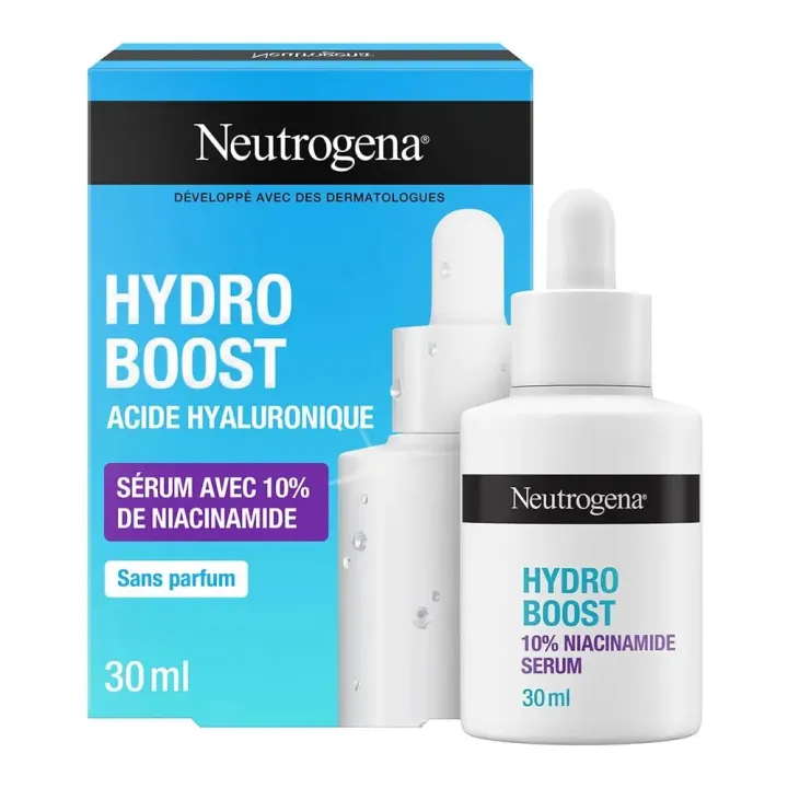 S&eacute;rum Hydro Boost acide hyaluronique + 10% niacinamide Neutrogena - flacon-pipette de 30ml