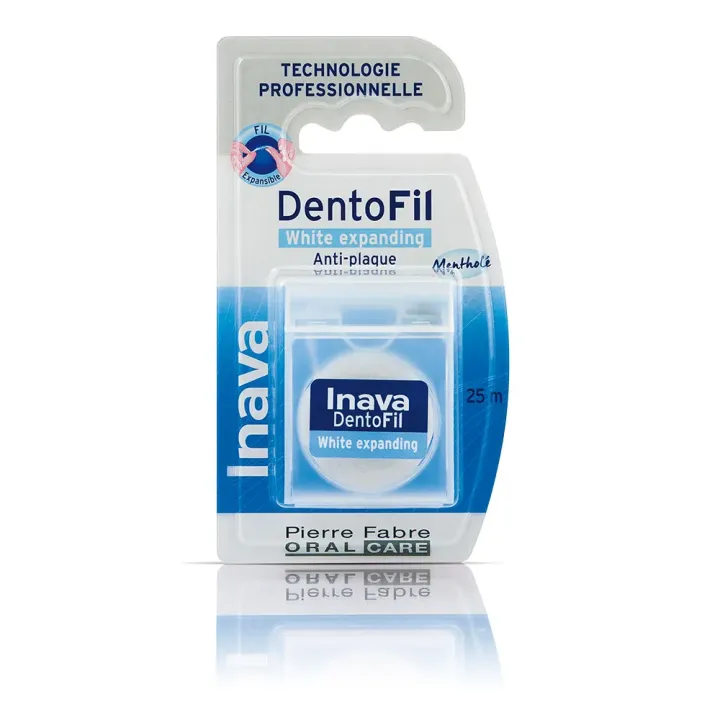 DentoFil fil dentaire white expanding anti-plaque menthe Inava - fil de 25m