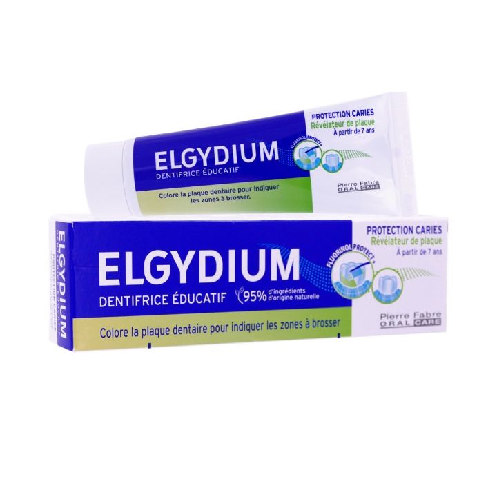 Dentifrice &eacute;ducatif protection caries go&ucirc;t pomme Elgydium - tube de 50ml