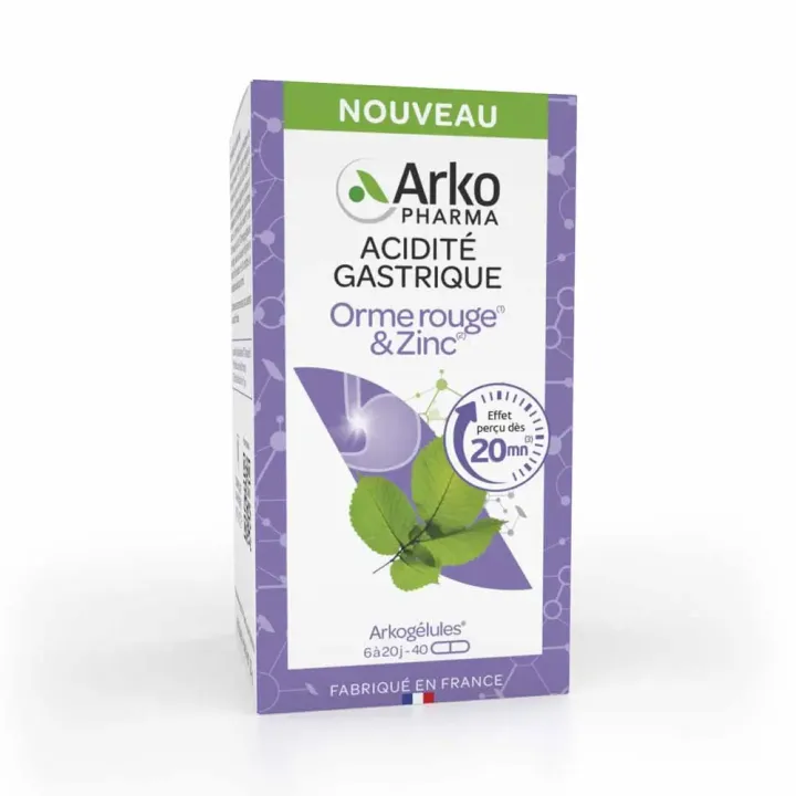Arkog&eacute;lules Orme rouge et zinc Arkopharma - bo&icirc;te de 40 g&eacute;lules
